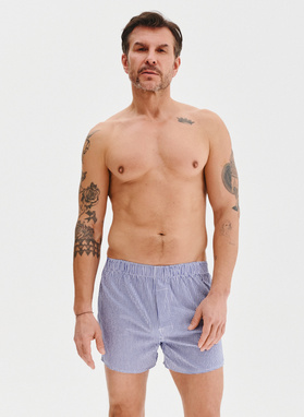 Zestaw bawełnianych bokserek męskich w drobną kratkę