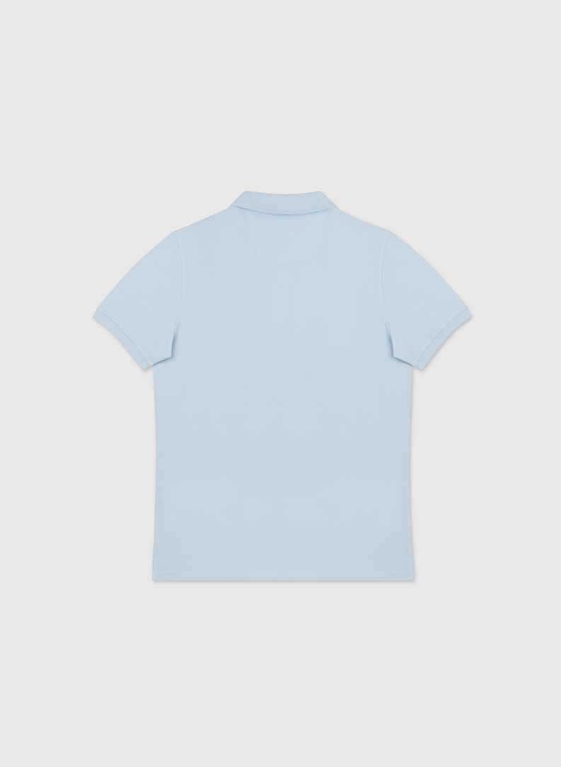 Niebieskie męskie polo z bawełny