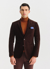 Brązowa sztruksowa marynarka męska