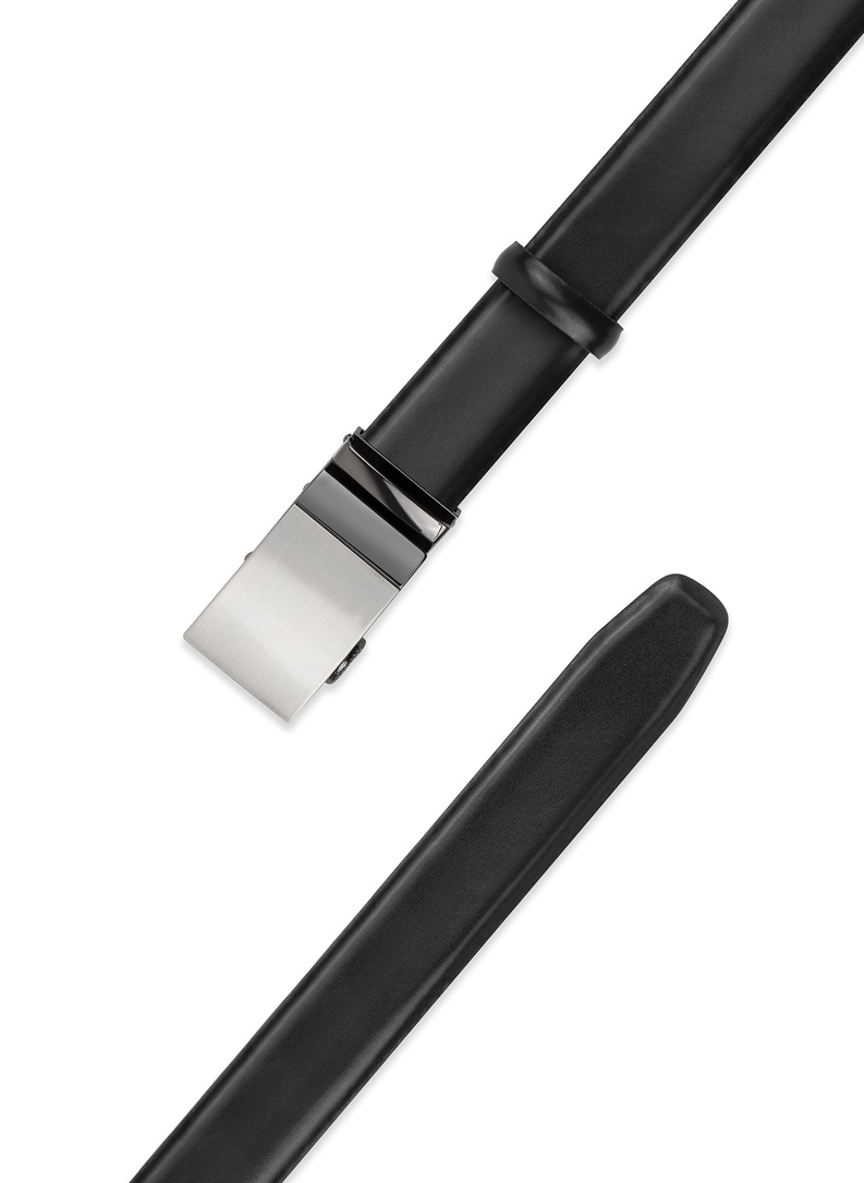 Czarny skórzany pasek męski - Pako Lorente