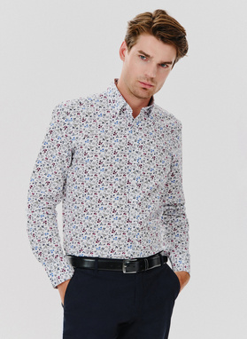 Koszula męska w kwiatowy wzór długi rękaw