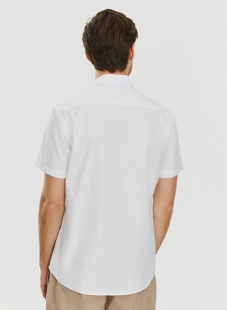 Biała koszula męska z krótkim rękawem