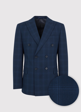 Dwurzędowa marynarka garniturowa w kratę