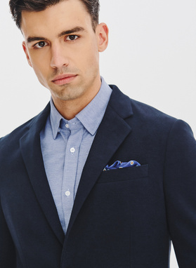 Granatowa dzianinowa marynarka męska