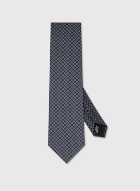 Granatowy krawat w biały wzór