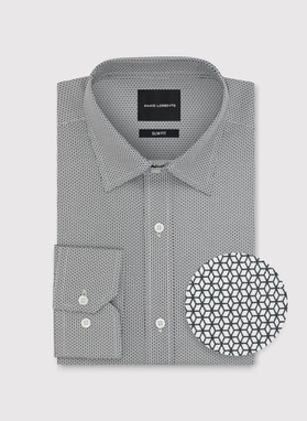 Biała koszula męska mikrowzór