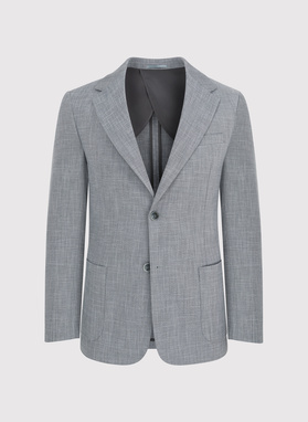 Lniana szara marynarka męska melanż