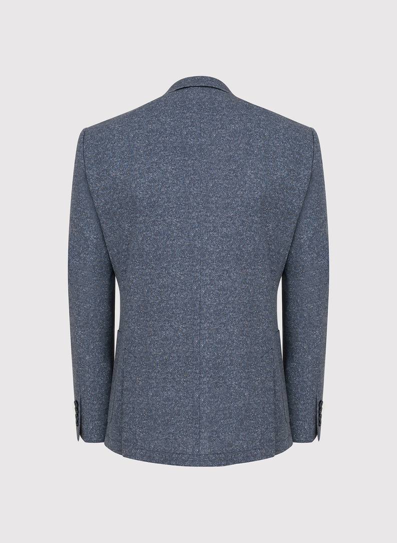 Melanżowa marynarka męska w kolorze granatowym