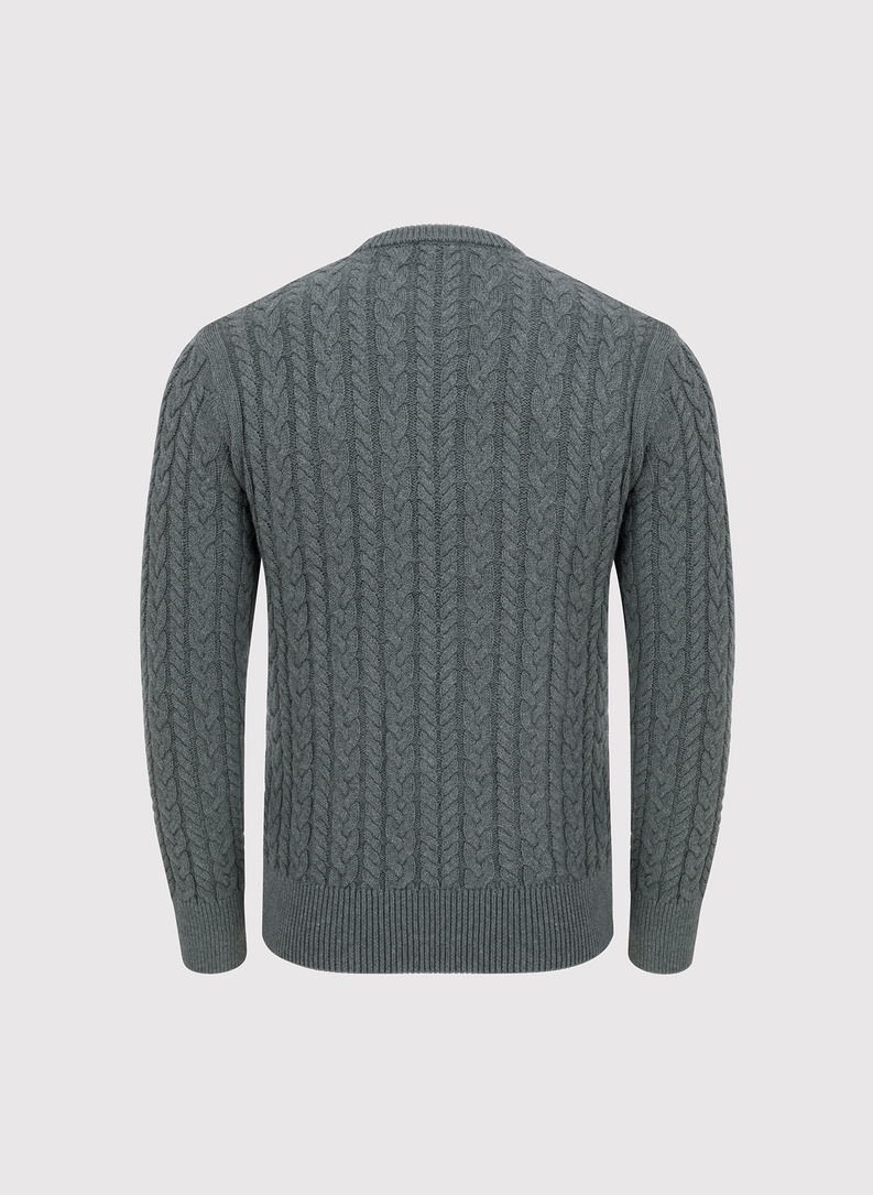Szary sweter męski z kaszmirem