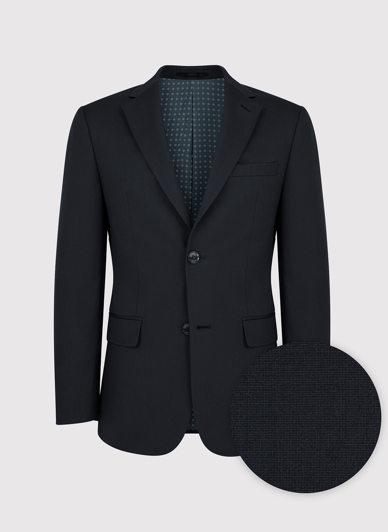 Gładki czarny garnitur męski