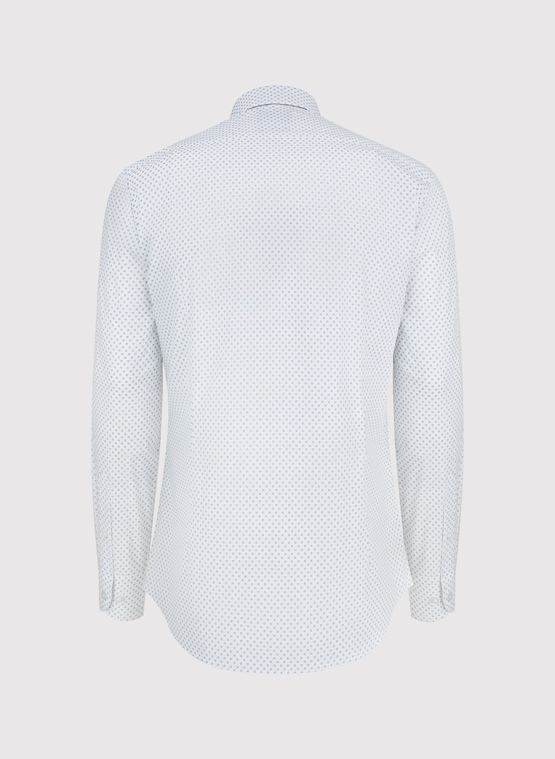 Biała koszula męska w mikrowzór