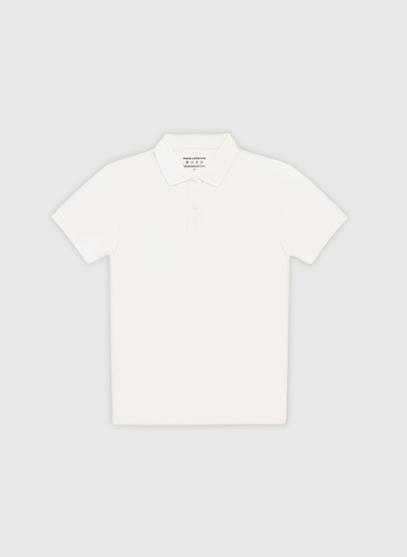 Biały t-shirt polo z bawełny