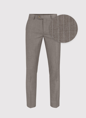 Beżowe spodnie garniturowe w prążek