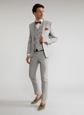 Szare spodnie garniturowe P22SF-6G-023-S-S