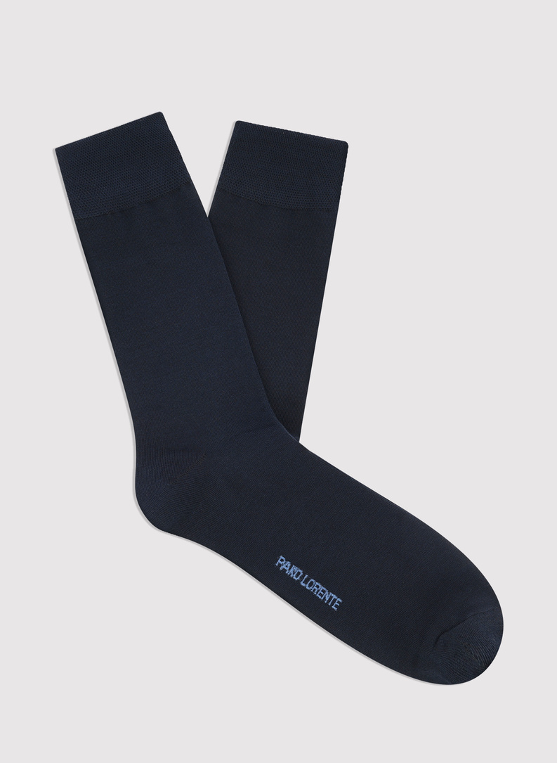 Gładkie granatowe skarpety męskie