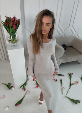 Sukienka damska dzwonek w kolorze cappuccino