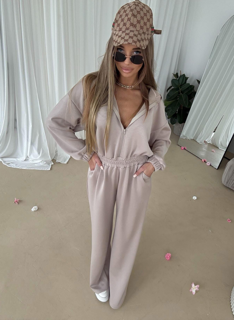 Kombinezon damski MODA wiskoza kolor beżowy