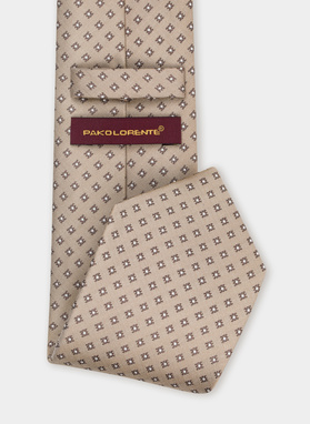 Krawat męski jedwabny beżowy P21WP-KX-254-E