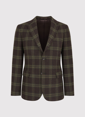 Brązowa marynarka męska w kratę