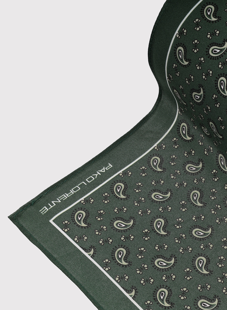 Zielona poszetka męska paisley