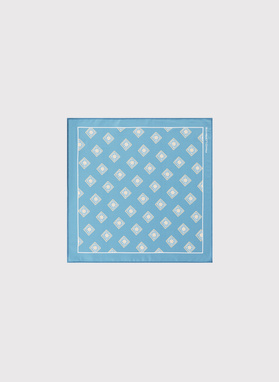 Niebieska poszetka męska w romby