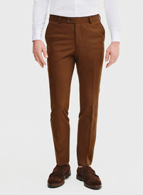 Brązowe spodnie garniturowe