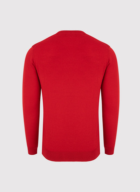 Czerwony męski sweter