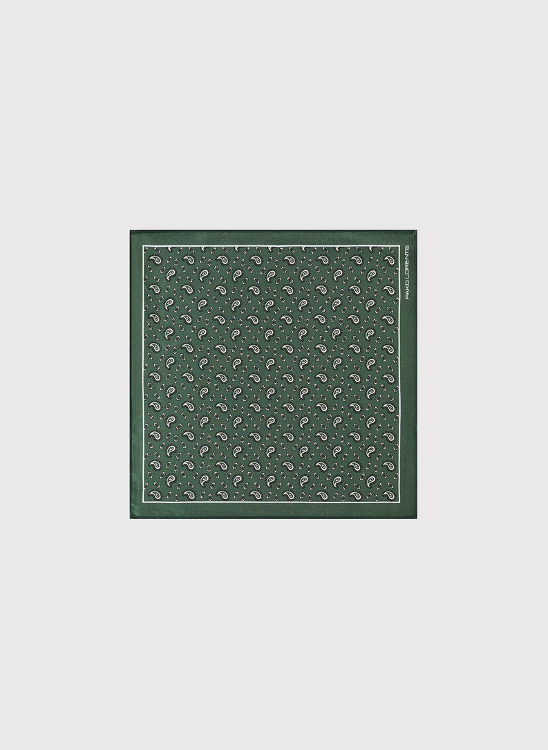 Zielona poszetka męska paisley