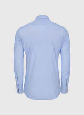 Niebieska dzianinowa koszula w pepitkę