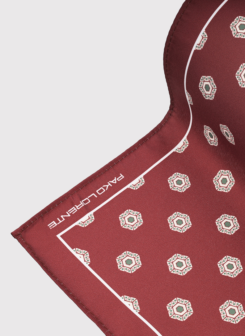 Bordowa poszetka męska sześciokąty