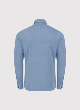 Jasnoniebieska dzianinowa koszula męska