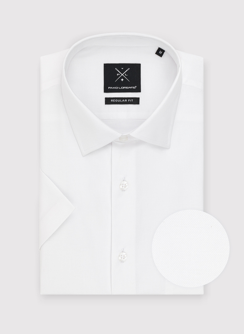 Biała koszula męska z krótkim rękawem