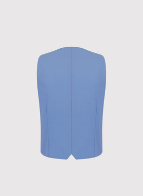 Niebieska wełniana kamizelka garniturowa