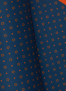 Granatowo-pomarańczowa wzorzysta poszetka