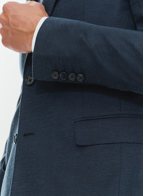 Granatowa marynarka z lnem