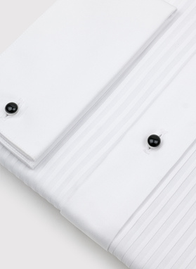 Biała smokingowa koszula męska