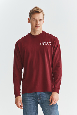T-shirt z długim rękawem bordowy C21WF-TL-050-D