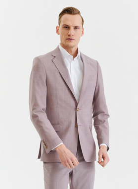 Gładka różowa marynarka garniturowa męska