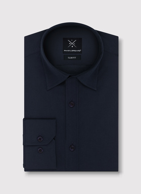 Granatowa gładka koszula męska