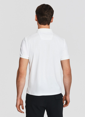 Biały bawełniany t-shirt polo