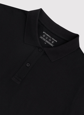 Czarny t-shirt polo z bawełny