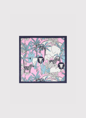 Różowa poszetka męska zwierzęta