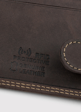 Czekoladowy skórzany portfel