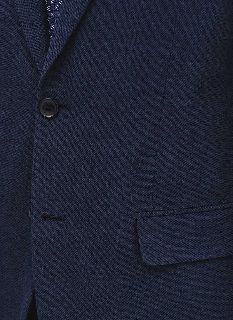 Granatowa marynarka garniturowa z lnem