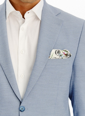 Niebieska marynarka garniturowa