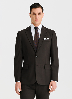 Ślubny brązowy garnitur męski