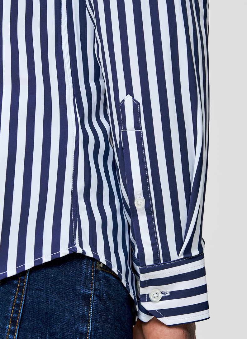 Koszula męska w granatowy prążek