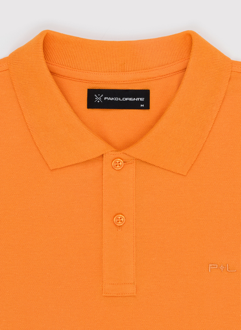 Gładki t-shirt polo w pomarańczowym kolorze
