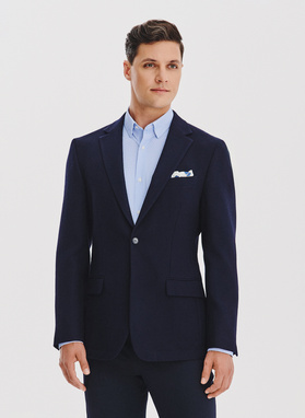 Granatowa marynarka męska z wełny