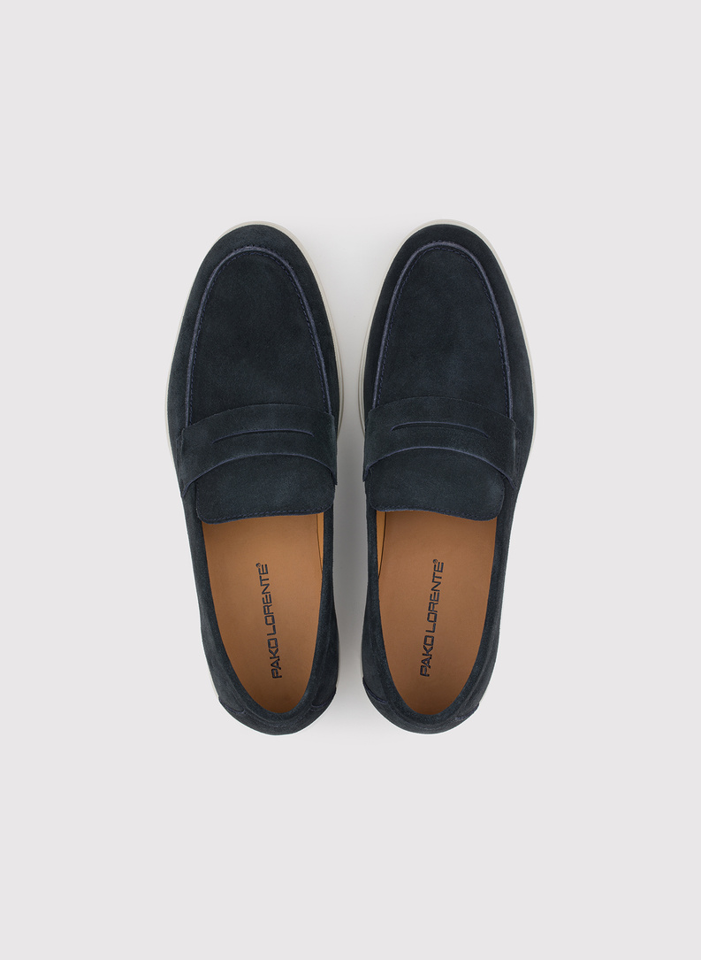 Granatowe mokasyny męskie